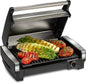 Electric Indoor Searing Grill with Viewing Window & Adjustable Temperature Control to 450F, 118 Sq. In. Surface Serves 6, Pfas-Free Removable Nonstick Grate, Stainless Steel