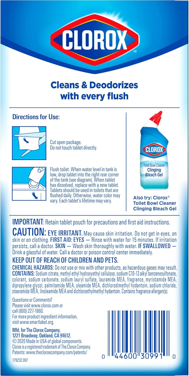 Ultra Clean Toilet Tablets Bleach & Blue, Rain Clean, 4 Ct (Package May Vary)