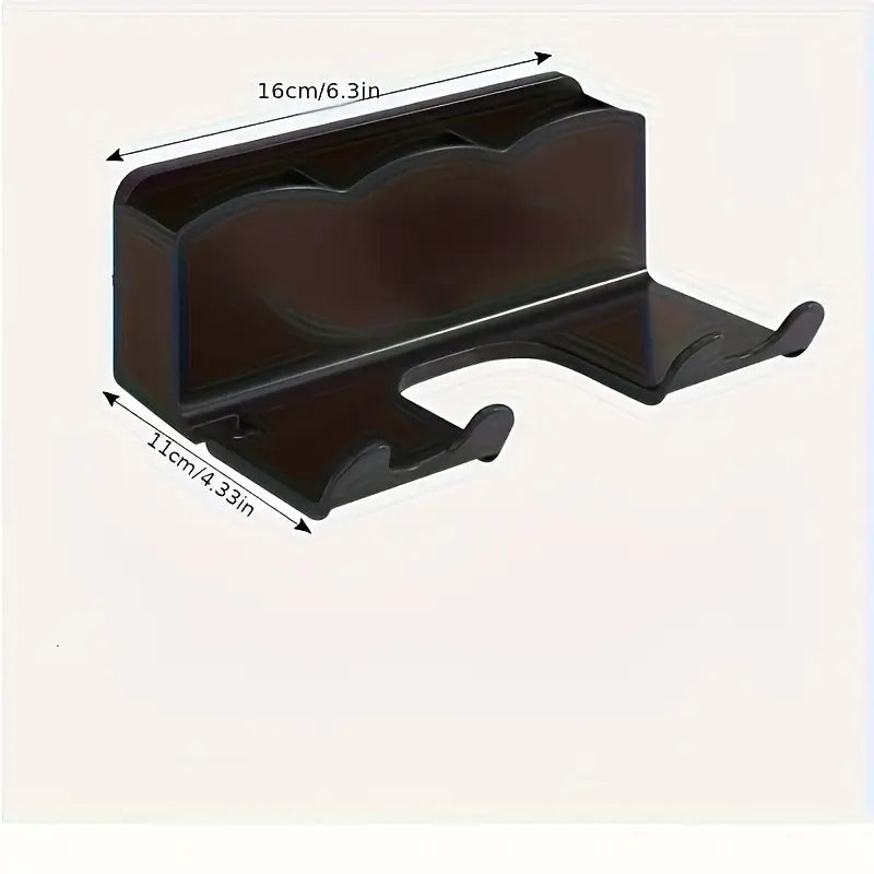 Wall-Mounted Hair Dryer Holder – No-Drill Bathroom Organizer Shelf with Multi-Compartment Storage Rack for Hair Tools & Accessories