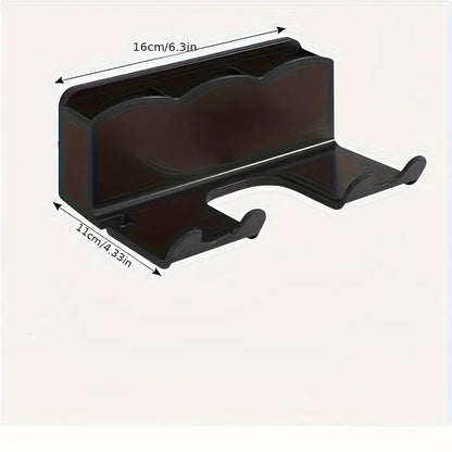 Wall-Mounted Hair Dryer Holder – No-Drill Bathroom Organizer Shelf with Multi-Compartment Storage Rack for Hair Tools & Accessories