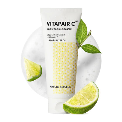 Vitapair C Glow Facial Cleanser - Vitamin Face Wash for Cleaner Skin, Hydrating Facewash for Women, Gentle Natural Cleanser, Daily Makeup Remover, Nighttime Foaming, 150Ml / 5.07 Fl Oz