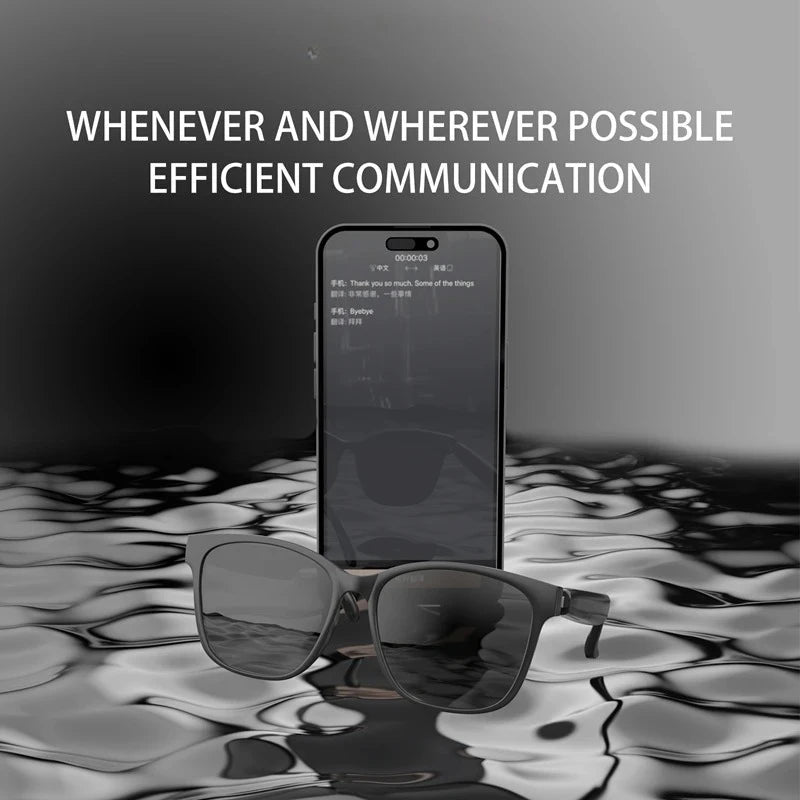 Smart Glasses AI Intelligent Translation Wireless Bluetooth Glasses Real-Time Simultaneous Interpretation Headset HY-C8