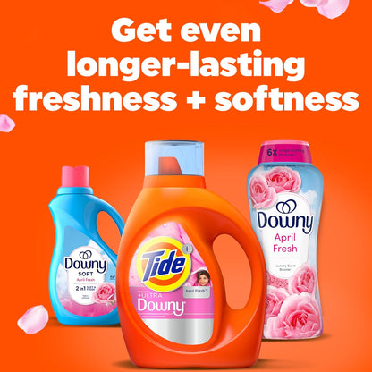 plus Boost of Ultra Downy Liquid Laundry Detergent, April Fresh Scent, 132 Fl Oz, 94 Loads, Laundry Detergent Liquid with Long-Lasting Freshness