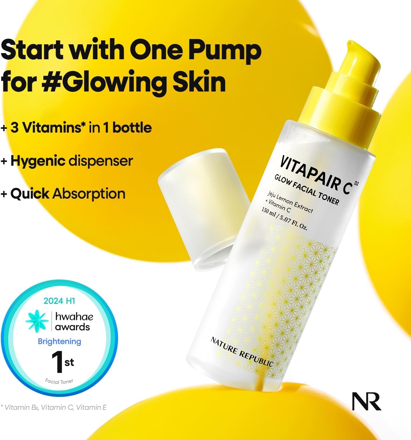 Vitapair C Glow Facial Toner - Vitamin Toners for Face, Hydrating Skin Care for Women, Niacinamide Korean Skincare, Clean, Clear Moisturizing, Gentle Natural Beauty, 150Ml / 5.07 Fl Oz