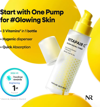 Vitapair C Glow Facial Toner - Vitamin Toners for Face, Hydrating Skin Care for Women, Niacinamide Korean Skincare, Clean, Clear Moisturizing, Gentle Natural Beauty, 150Ml / 5.07 Fl Oz