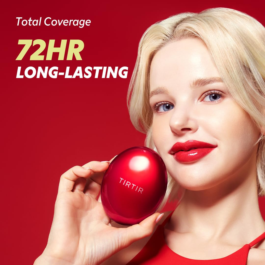 Mask Fit Red Cushion Foundation | Full Coverage, Weightless, Skin Fit, Satin Glow Finish, Korean Makeup, Beauty, Tattoo Cover Up, Buildable (#23N Sand, 0.63 Fl Oz)