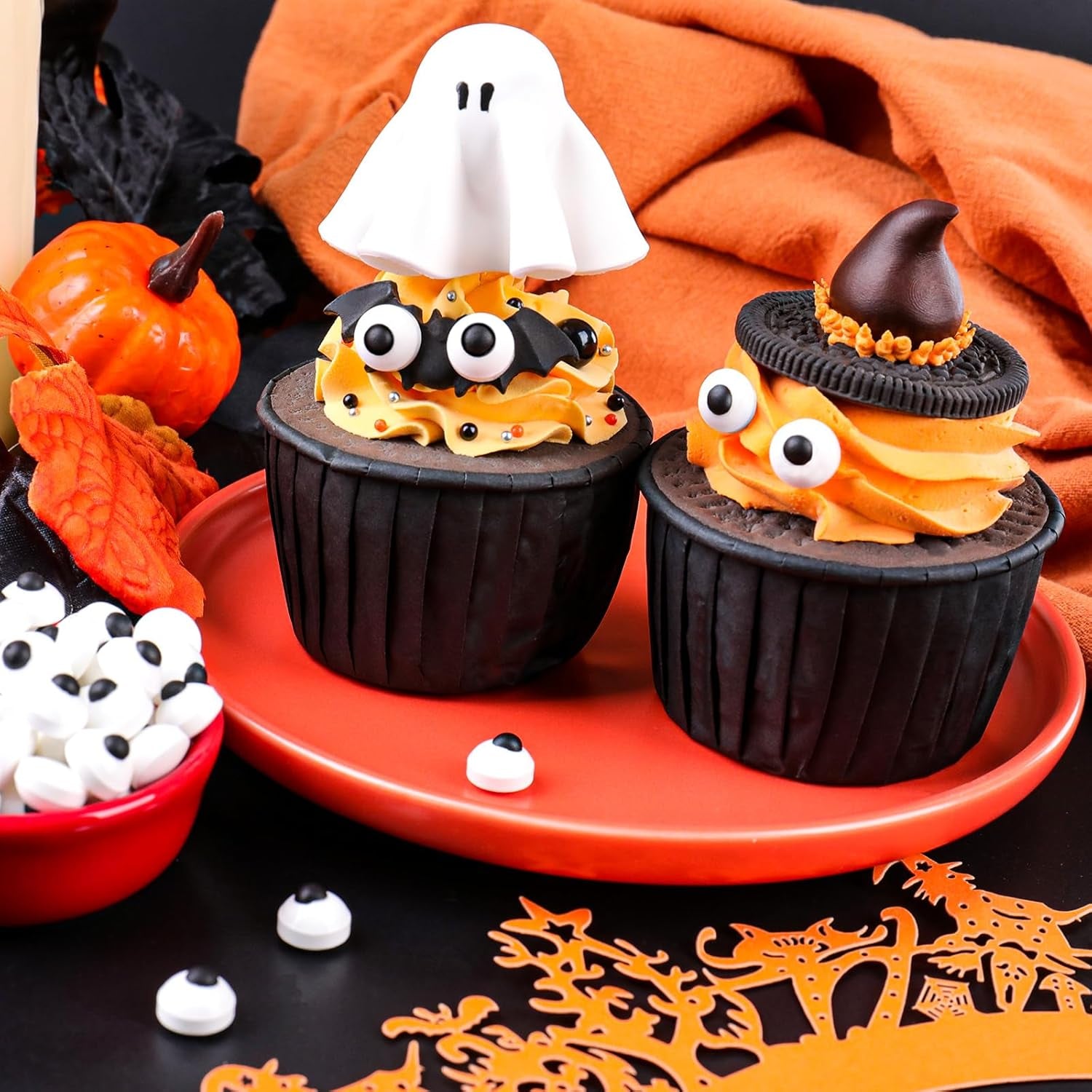Candy Eyes for Decorating Edible, 1Cm Candy Eyeballs Halloween Sprinkles for Cake Decorating, Small Googly Eyes Ball for Baking Cupcakes Cookies 3.5 Oz, White