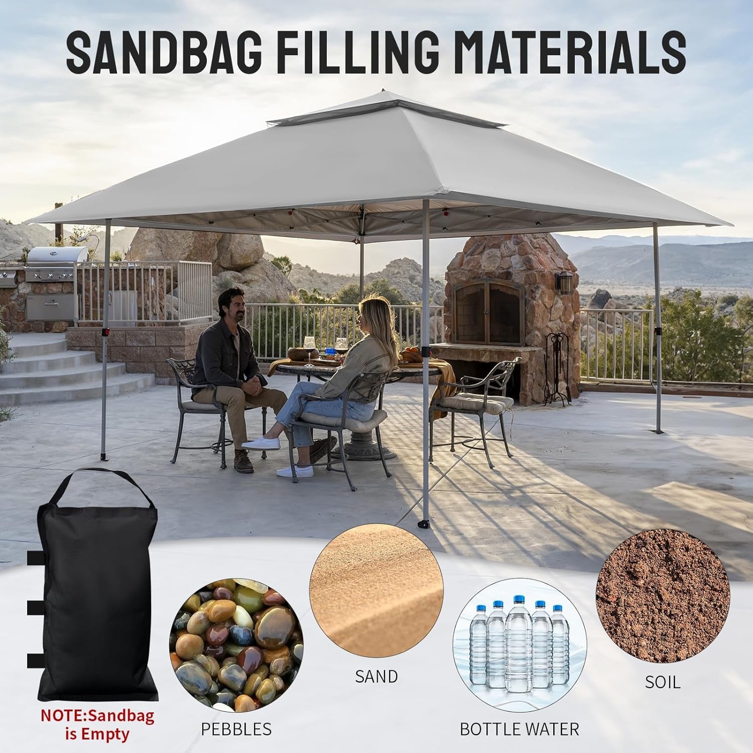 13X13 Pop up Gazebo, Canopy Tent, Gazebos on Clearance - Outdoor Gazebo for Backyard & Patio Furniture - Carpa Pop up Tent with Wheeled Sto-N-Go Cover Bag (Grey)