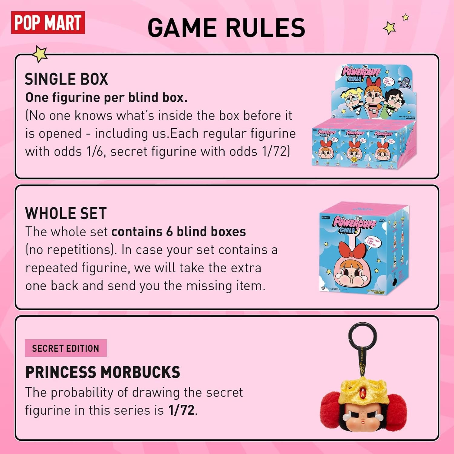 Crybaby × Powerpuff Girls Series-Vinyl Face Plush Blind Box, Crybaby Blind Box Figures, Random Design Action Figures Collectible Toys Home Decorations, Single Box