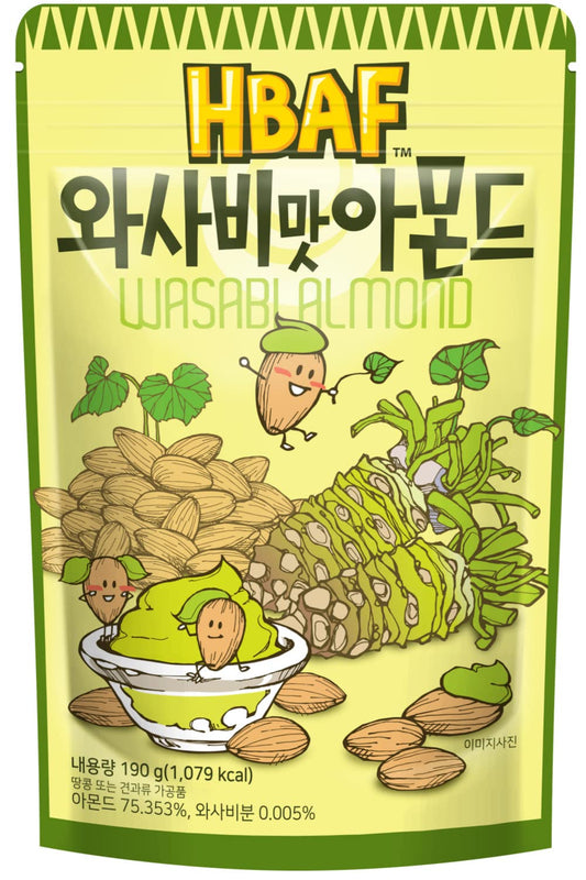 Gilim  Korean Seasoned Almonds (Wasabi, 1 X 210 Gram Pack)