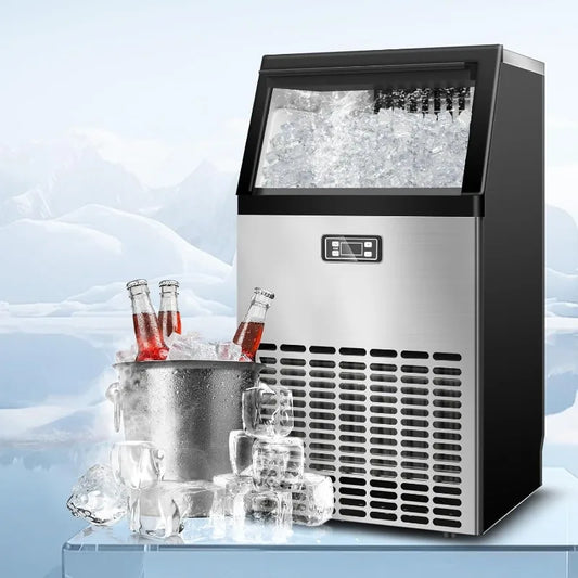 Commercial Ice Machine，120Lbs/Day Large Ice Maker, Stainless Steel Ice Machine with 33 Lbs Capacity, Ideal for Restaurant, Bars