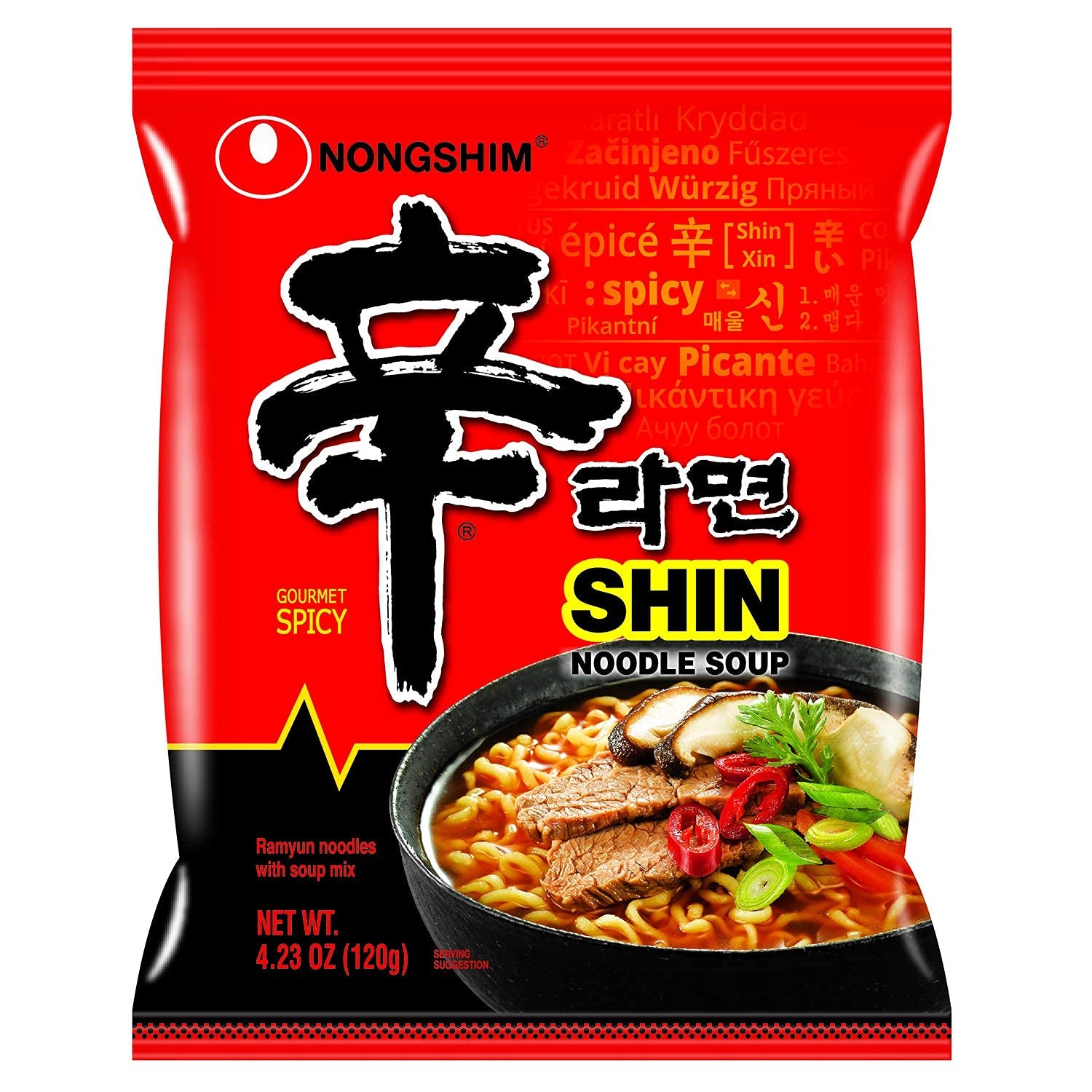 Shin Ramyun Noodle Soup, Gourmet Spicy, 4.2 Ounce (16 Pack)