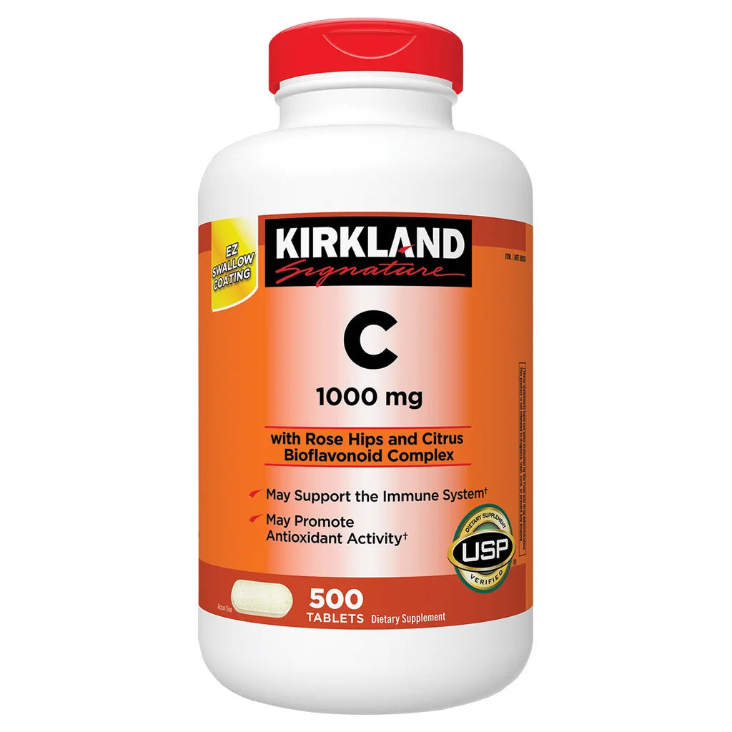 KKL Extra Strength Vitamin C 1000 mg, 500 Count, Immune & Antioxidant Support, Daily Dietary Supplement