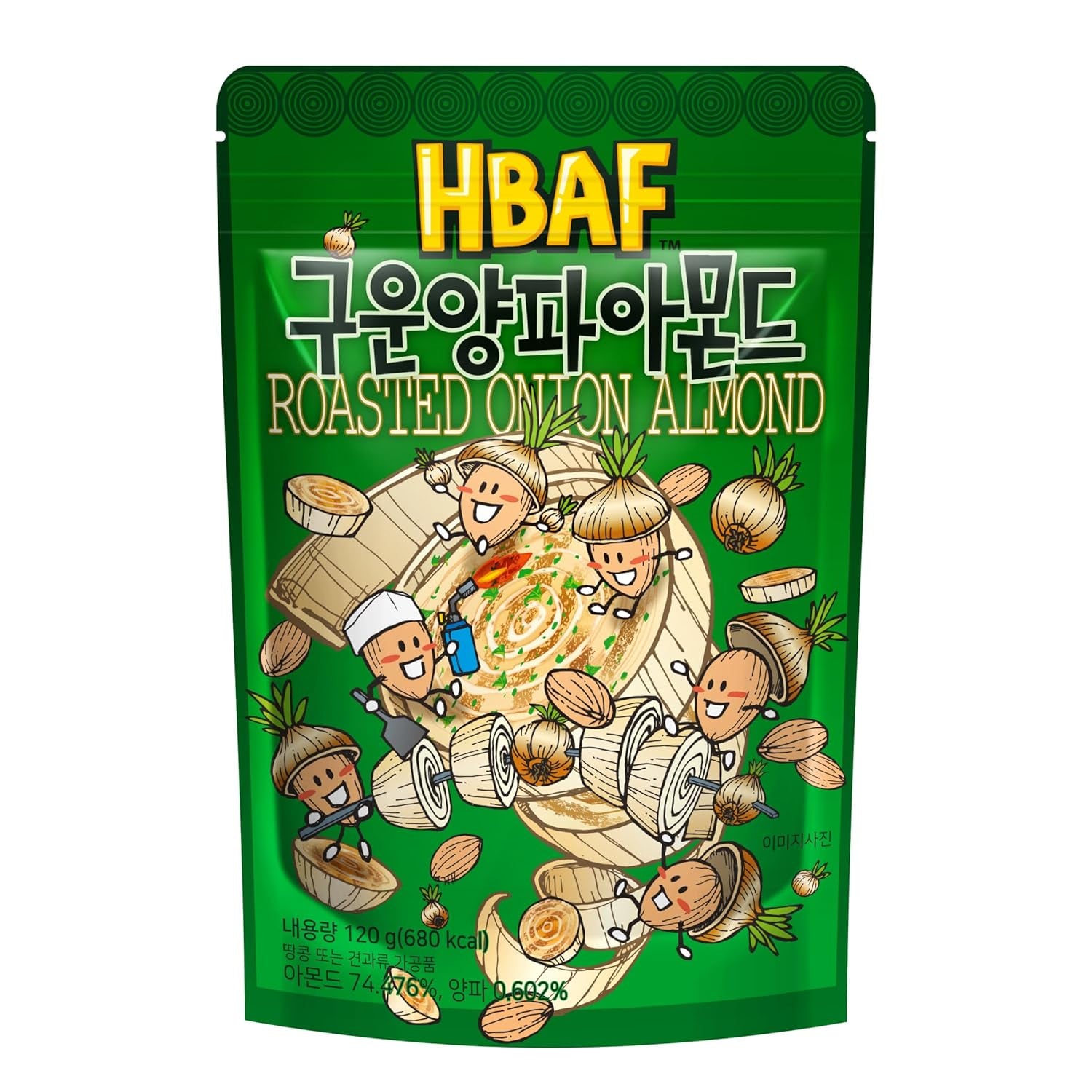 [Official Gilim ] Korean Seasoned Almond Nut | Kids, School, Lunch, Office, Work, Travel, Camping Party Snack | Pre-Workout Protein Snack | Korean Food Healthy Snacks | Asin Snack Korean Sovenior (Roasted Onion X 120 Gram Pack)