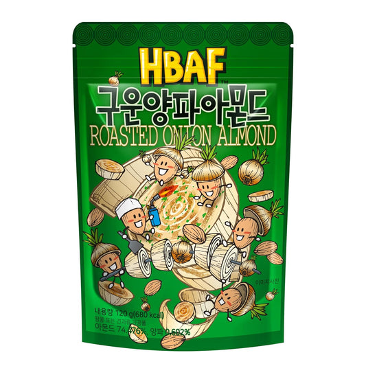 [Official Gilim ] Korean Seasoned Almond Nut | Kids, School, Lunch, Office, Work, Travel, Camping Party Snack | Pre-Workout Protein Snack | Korean Food Healthy Snacks | Asin Snack Korean Sovenior (Roasted Onion X 120 Gram Pack)