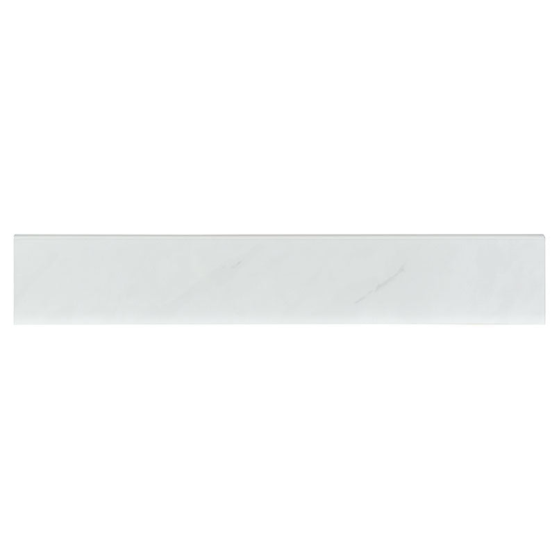 Aria Bianco 3x18  Bullnose Porcelain Trim Tile - Polished