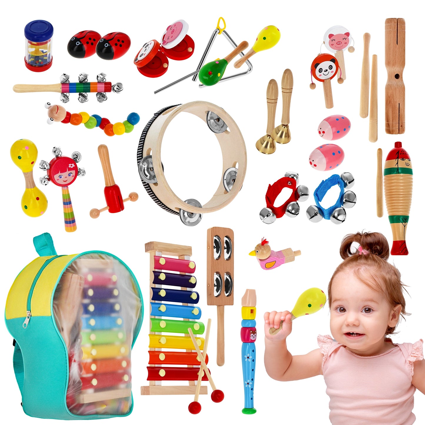 Music Instrument Set - Toy Musical Instruments 28Pc Percussion Set