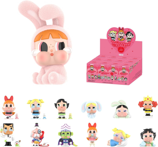 CRYBABY X Powerpuff Girls Series Figures, 12Pcs CRYBABY Blind Box Figures, Random Design Action Figures Collectible Toys Home Decorations, Holiday Birthday Gifts for Girls and Boys, Whole Set