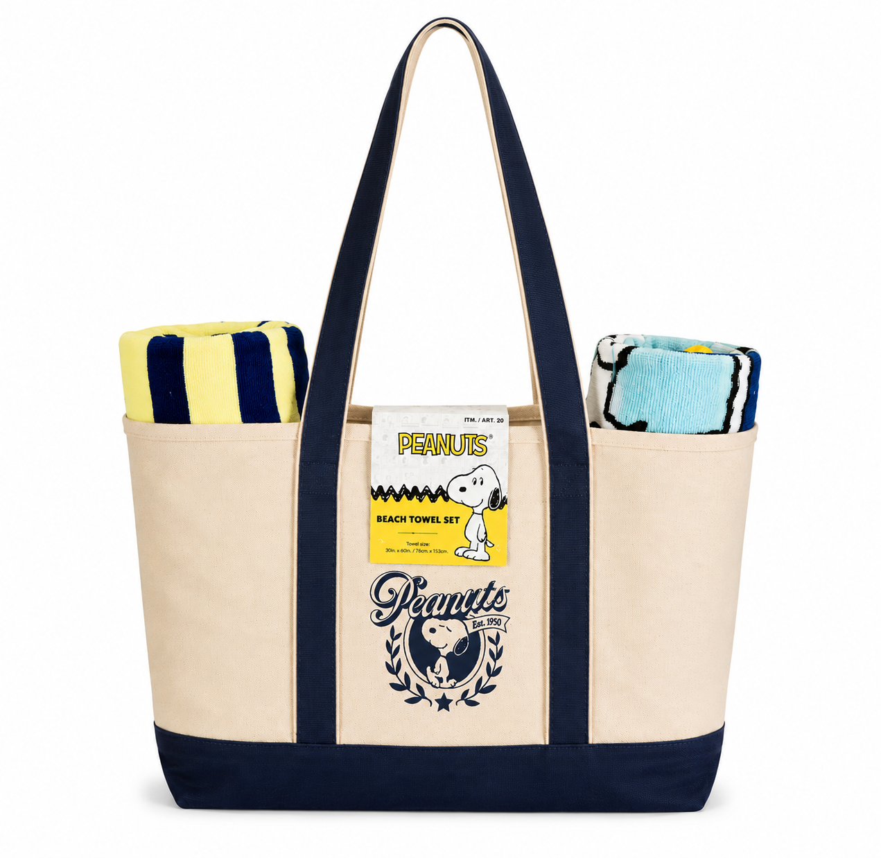 Peanuts Snoopy Canvas Bag & Beach Towel Set