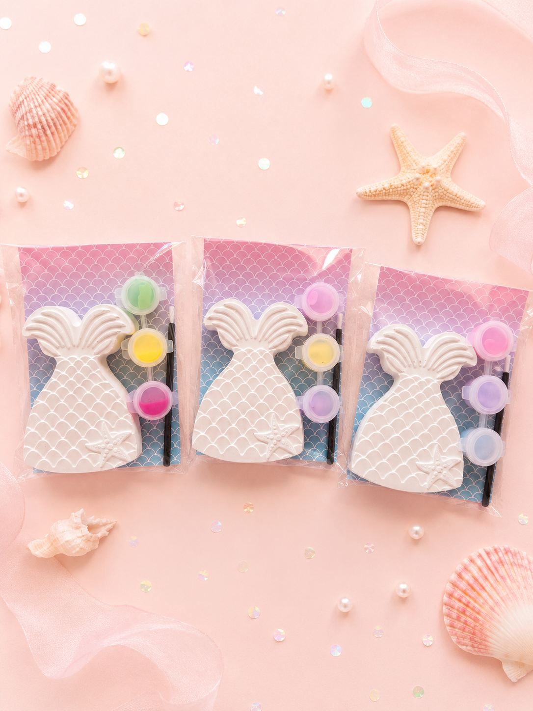 Mermaid Party Favor Plaster Magnet Paint Kit