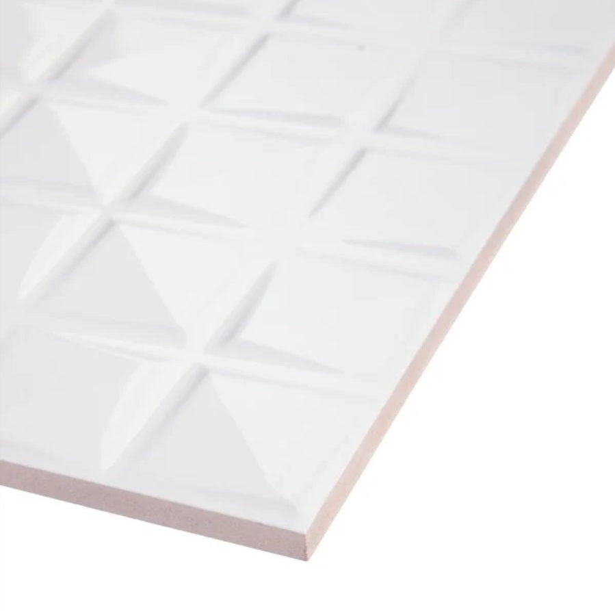 Dymo Chex White 12x36 Ceramic Tile - Glossy