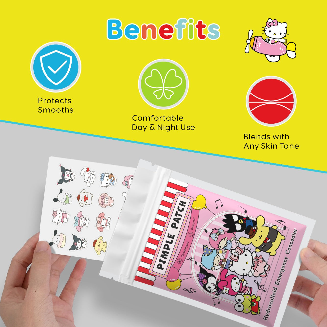 Hello Kitty Acne Patches 100PCS – Cute Hydrocolloid Concealer Spot Stickers