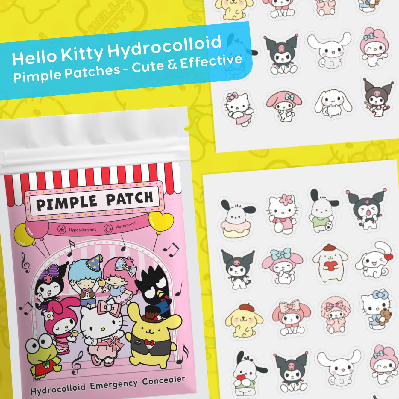 Hello Kitty Acne Patches 100PCS – Cute Hydrocolloid Concealer Spot Stickers
