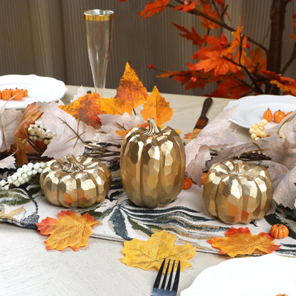 Fall Decorations for Home-6Pcs Mini Pumpkins & 2Pcs Gourds, 30Pcs Autumn Leaves & 10Pcs Acorns, 2Pcs Pinecones Centerpiece Set -Thanksgiving Harvest Decor for Table, Mantel, Party Backdrop