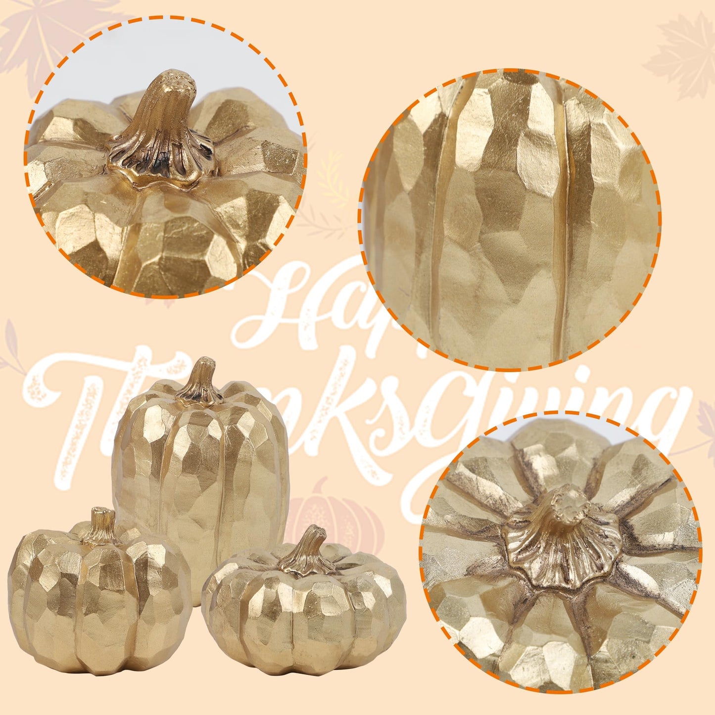 Fall Decorations for Home-6Pcs Mini Pumpkins & 2Pcs Gourds, 30Pcs Autumn Leaves & 10Pcs Acorns, 2Pcs Pinecones Centerpiece Set -Thanksgiving Harvest Decor for Table, Mantel, Party Backdrop
