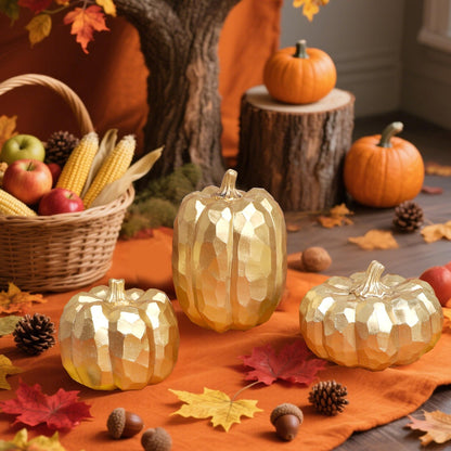 Fall Decorations for Home-6Pcs Mini Pumpkins & 2Pcs Gourds, 30Pcs Autumn Leaves & 10Pcs Acorns, 2Pcs Pinecones Centerpiece Set -Thanksgiving Harvest Decor for Table, Mantel, Party Backdrop