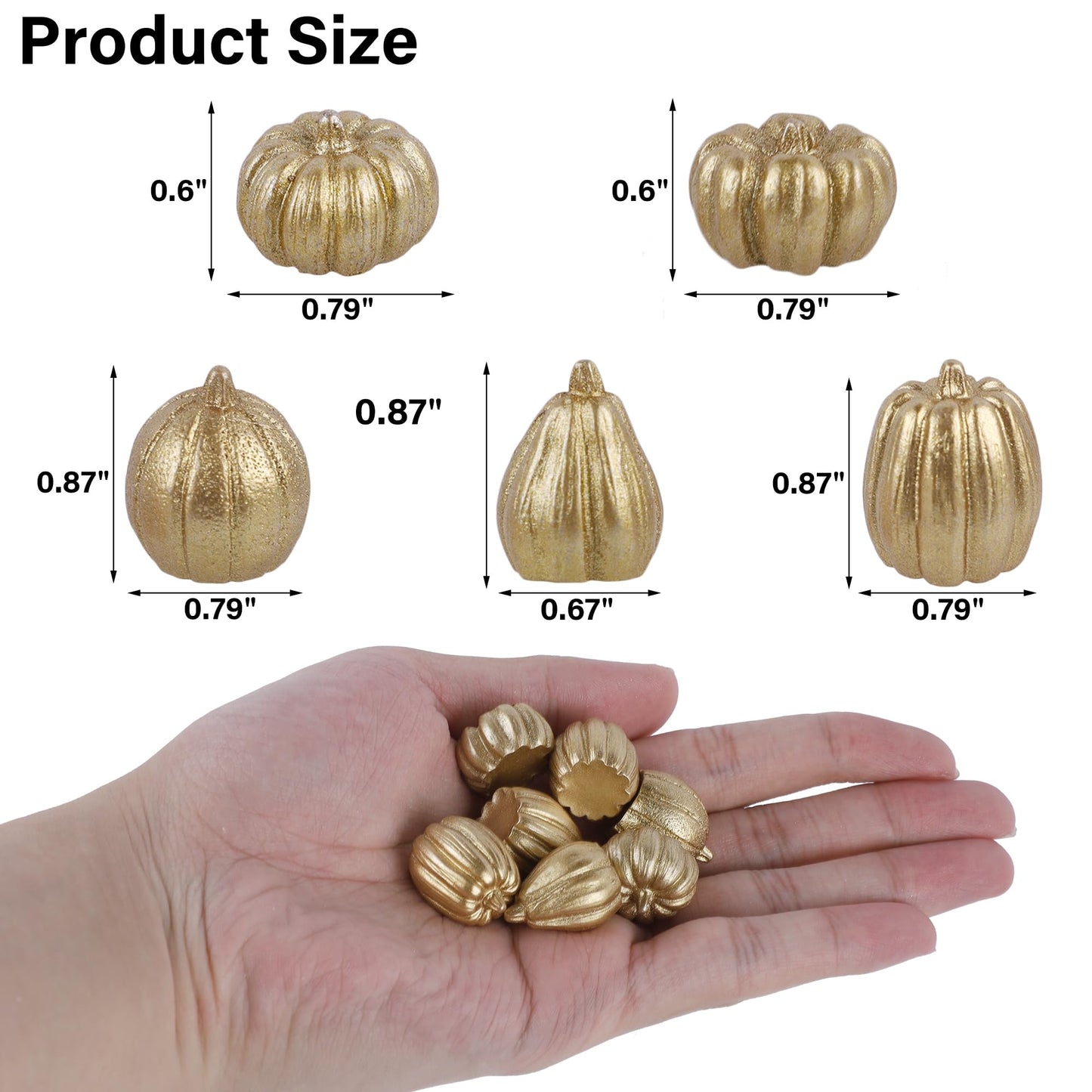 Fall Decorations for Home-6Pcs Mini Pumpkins & 2Pcs Gourds, 30Pcs Autumn Leaves & 10Pcs Acorns, 2Pcs Pinecones Centerpiece Set -Thanksgiving Harvest Decor for Table, Mantel, Party Backdrop