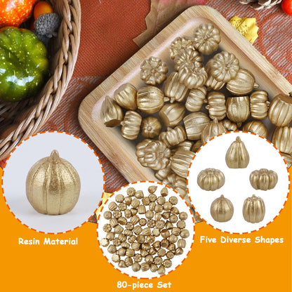 Fall Decorations for Home-6Pcs Mini Pumpkins & 2Pcs Gourds, 30Pcs Autumn Leaves & 10Pcs Acorns, 2Pcs Pinecones Centerpiece Set -Thanksgiving Harvest Decor for Table, Mantel, Party Backdrop