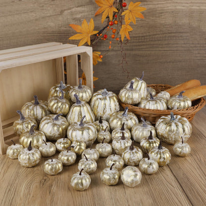 Fall Decorations for Home-6Pcs Mini Pumpkins & 2Pcs Gourds, 30Pcs Autumn Leaves & 10Pcs Acorns, 2Pcs Pinecones Centerpiece Set -Thanksgiving Harvest Decor for Table, Mantel, Party Backdrop