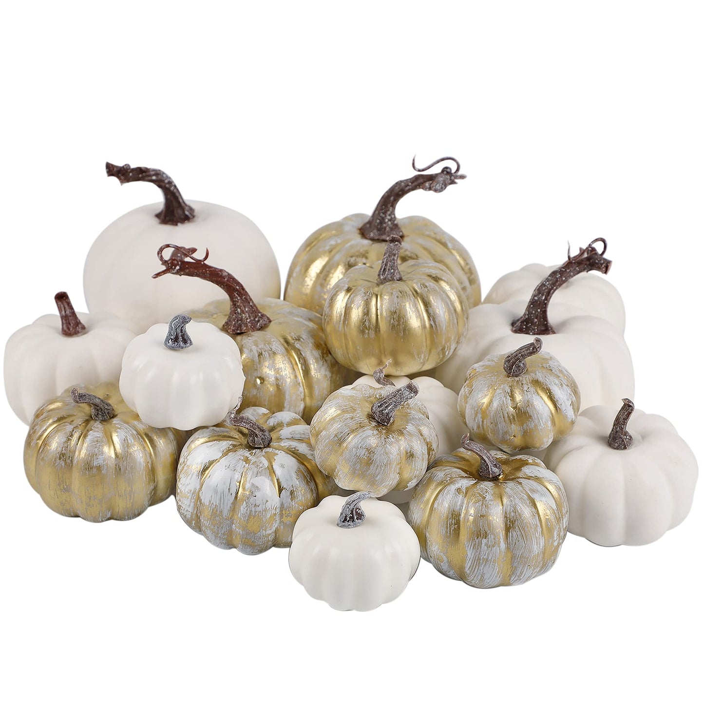 Fall Decorations for Home-6Pcs Mini Pumpkins & 2Pcs Gourds, 30Pcs Autumn Leaves & 10Pcs Acorns, 2Pcs Pinecones Centerpiece Set -Thanksgiving Harvest Decor for Table, Mantel, Party Backdrop