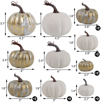 Fall Decorations for Home-6Pcs Mini Pumpkins & 2Pcs Gourds, 30Pcs Autumn Leaves & 10Pcs Acorns, 2Pcs Pinecones Centerpiece Set -Thanksgiving Harvest Decor for Table, Mantel, Party Backdrop