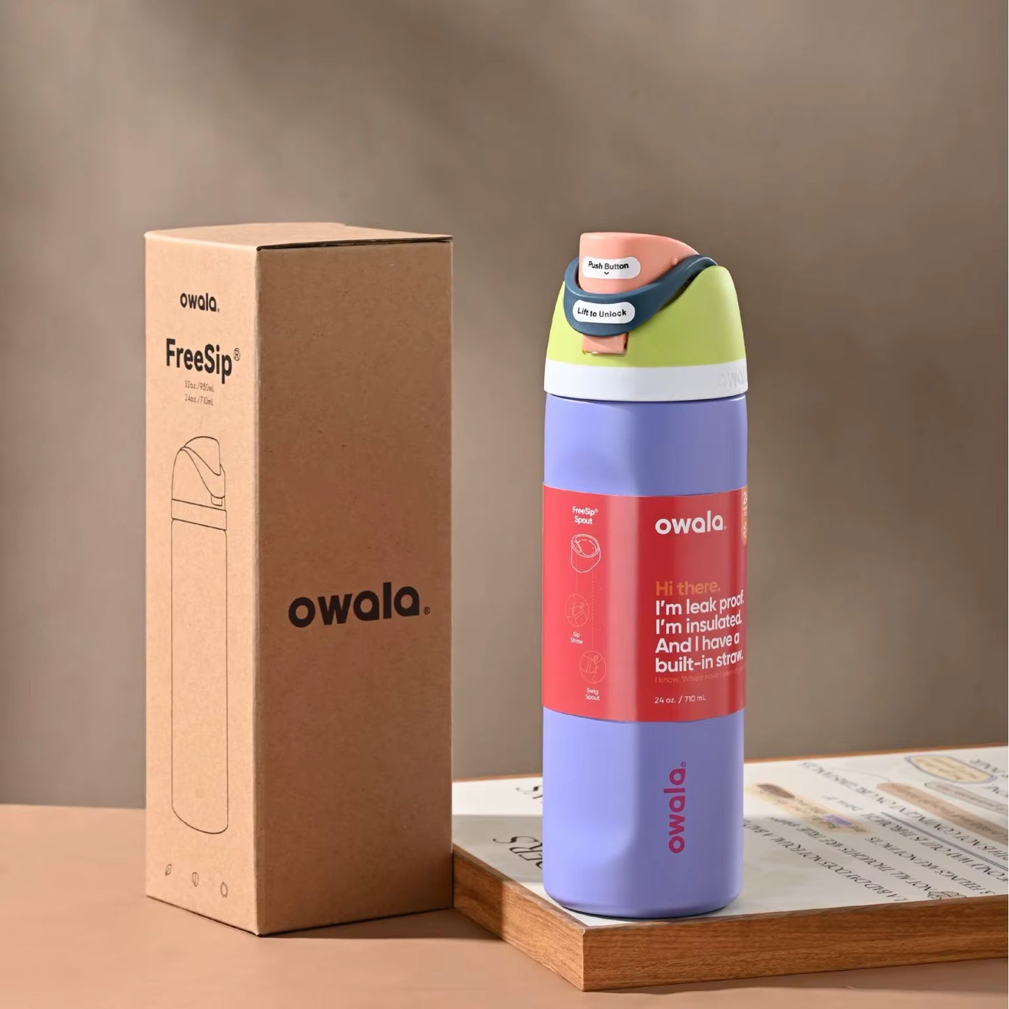 OWALAs  FreeSip Limited Edition Water Bottle Blue-violet 24Oz