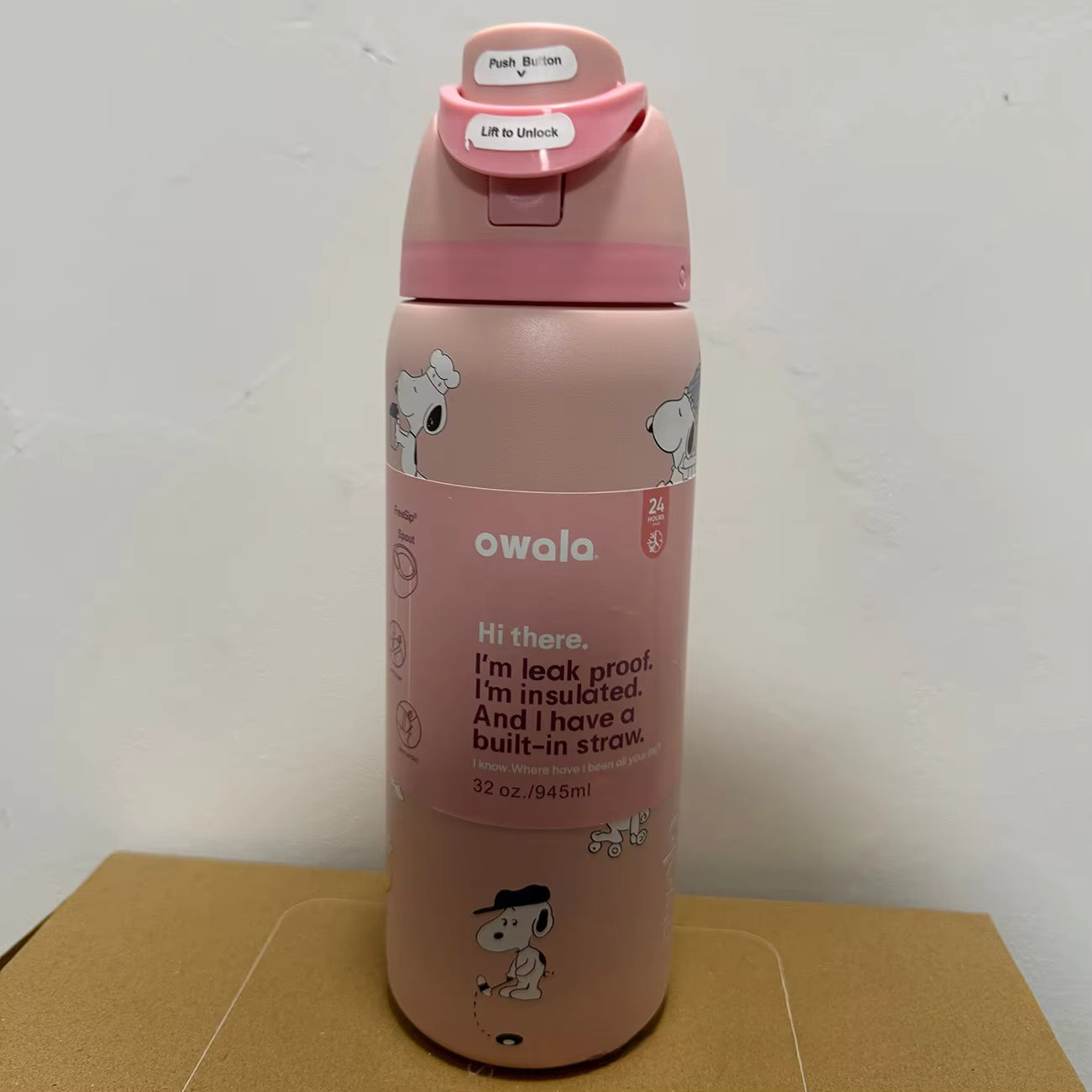OWALAs  FreeSip Limited Edition Water Bottle Red Snoopy 24Oz