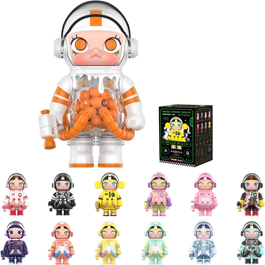 MEGA Space Molly 100% 2-B Blind Box Figures, Random Design Box Toys for Modern Home Decor, Collectible Toy Set for Desk Accessories, 1PC