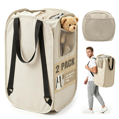 🎒 House Again 76L Laundry Backpack – Heavy-Duty Foldable Laundry Bag with Adjustable Shoulder Straps