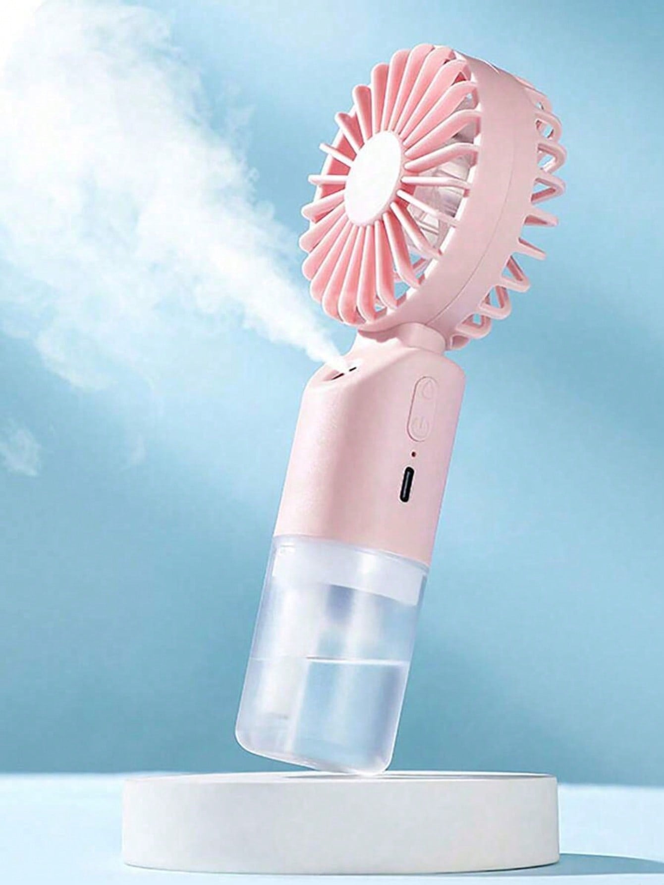 Mini Handheld Mist Fan – Portable Rechargeable Cooling Fan with Humidifying Spray