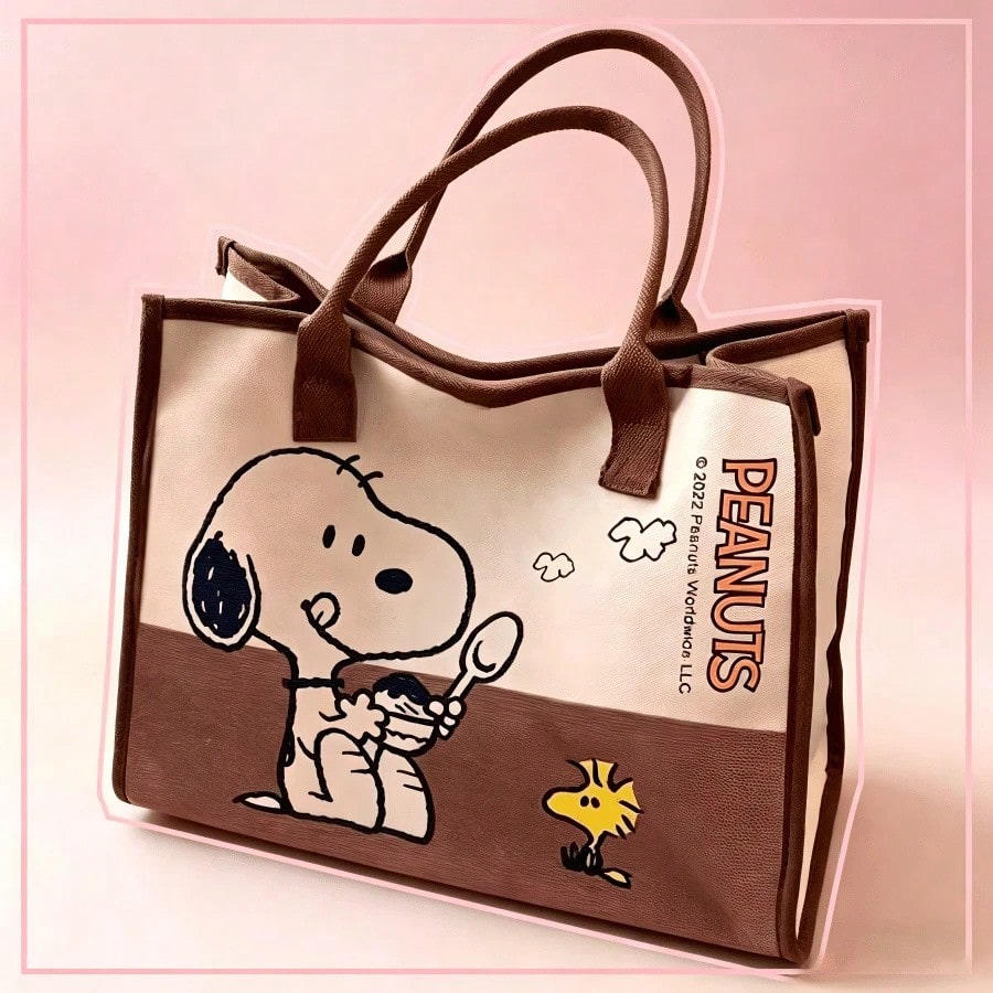 Snoopy Canvas Tote Bag – Large Capacity Shoulder Bag for School, Work & Everyday Use