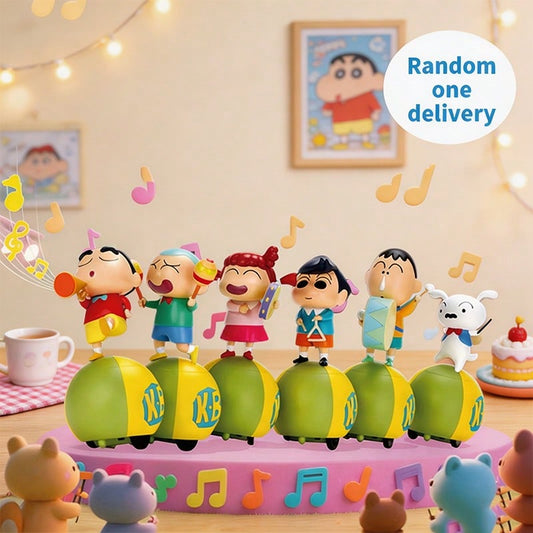 🌟 MINISO Crayon Shin-chan Swing Band Series Blind Box – Kasukabe Defense Force Collectible (1 Random Box)