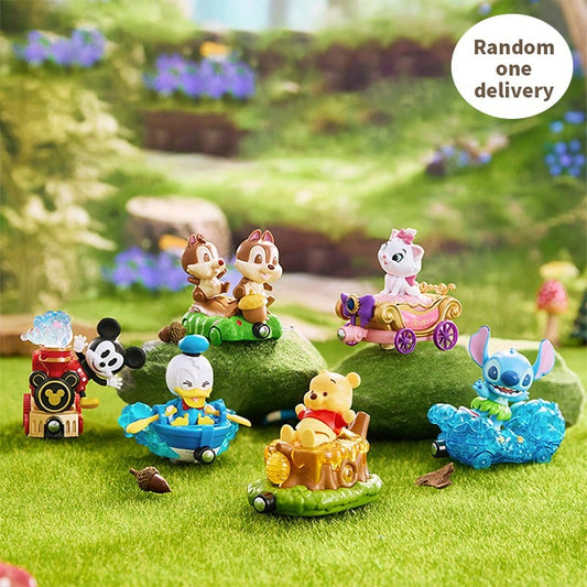 🚗 MINISO Disney Classic Characters Blind Box – Fun Bumper Car & Steam Train Mystery Figure (1 Random Box)