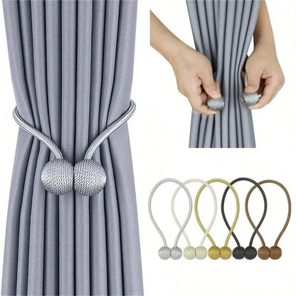 🧲 2-Pack Magnetic Curtain Tiebacks – No-Drill Curtain Holdbacks with Modern Earbud-Inspired Design