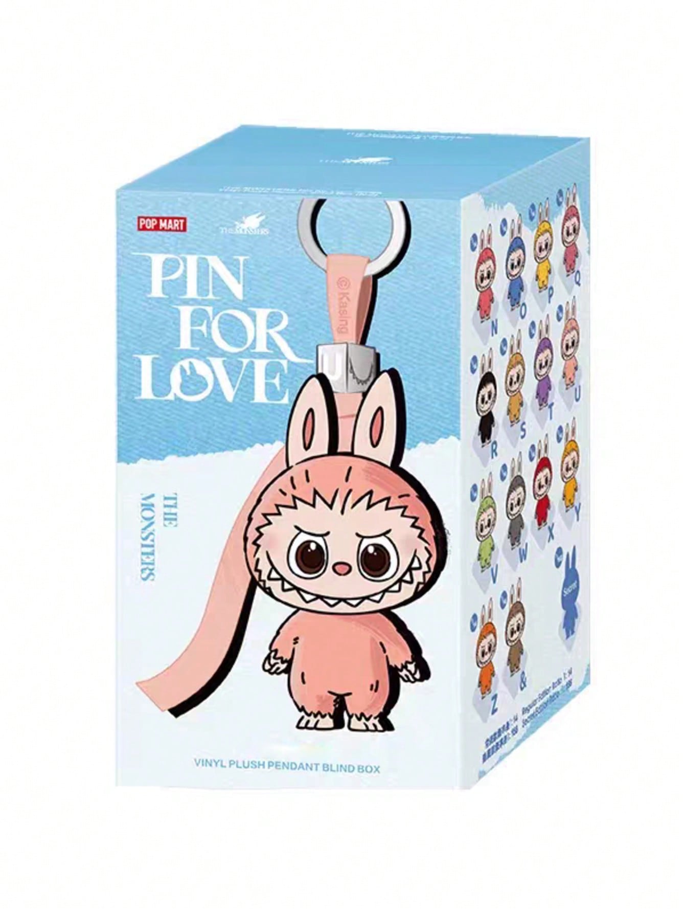 👾 POP MART THE MONSTERS Pin for Love Series – Vinyl Pendant Blind Box Keychain (N–Z)