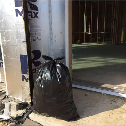 Contractor Clean-Up Bags, Heavy Duty 3 Mil, 42 Gallon, Black, True Tie Flaps, 50 Count