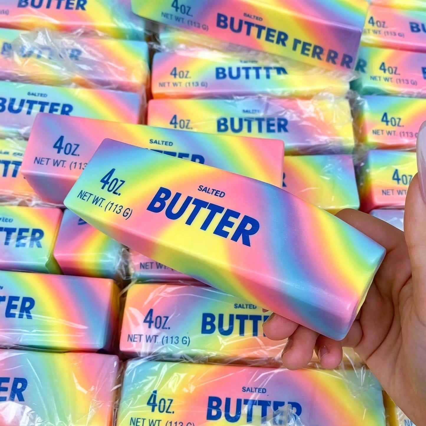 Rainbow Butter Squeeze Toy – Slow Rebound Stress Relief Sensory Squishy