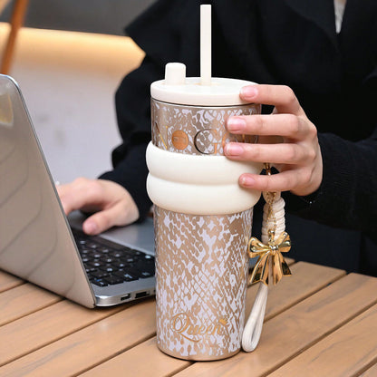 🥤 24oz Stainless Steel Tumbler – Leak-Proof Insulated Travel Mug with Lid & Straw