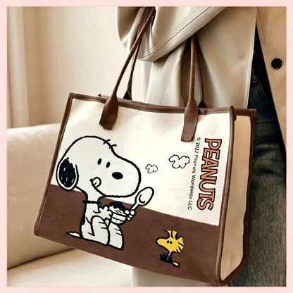 Snoopy Canvas Tote Bag – Large Capacity Shoulder Bag for School, Work & Everyday Use
