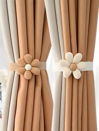 🌼 45cm Floral Curtain Tieback – Decorative Curtain Holdback Rope for Home Décor (1 Piece, White)
